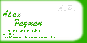 alex pazman business card
