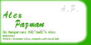 alex pazman business card